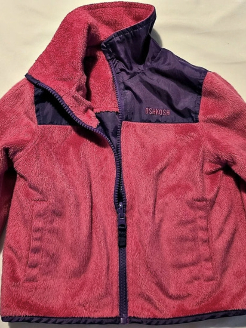 OshKosh B'gosh Reversible Fleece Jacket Girls 2T Pink & Purple